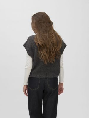 VMINGRID SL ROLLNECK VEST BOO Dark Grey Melan