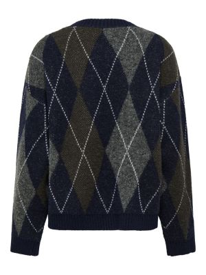 ONLRHOMBUS ARGYLE PULLOVER KNT Night Sky/HARLE