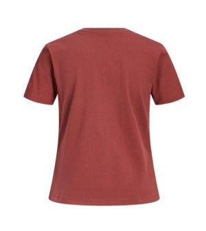 JXCARLY EMB REG FIT SS TEE JRS Madder Brown/ES