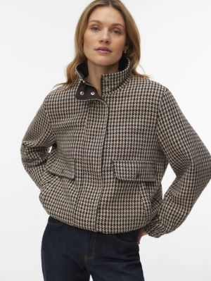 VMCHERYL SHORT CHECK JACKET EN Chocolate Torte