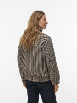 VMCHERYL SHORT CHECK JACKET EN Chocolate Torte