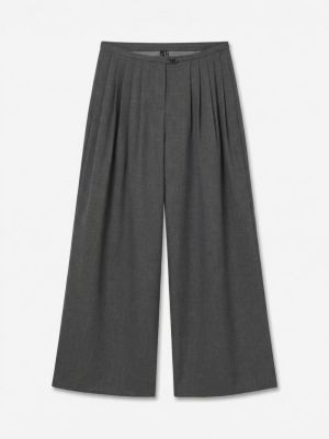 VMMICHELL MW PLEATED WIDE PANT Medium Grey Mel