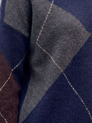VMBOOM ARGYLE LS O-NECK PULLOV Navy Blazer/W.