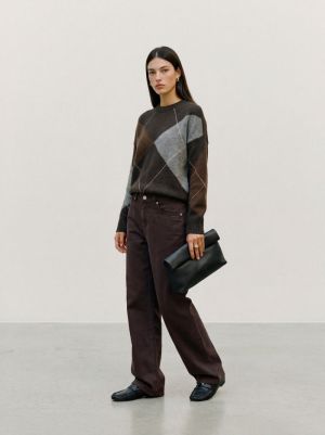 VMBOOM ARGYLE LS O-NECK PULLOV Chocolate Torte