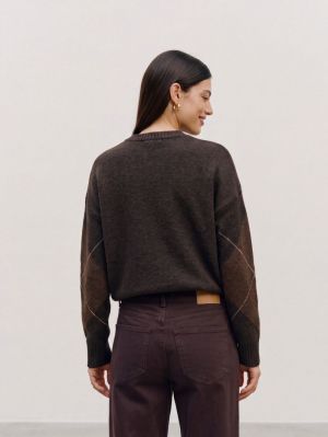 VMBOOM ARGYLE LS O-NECK PULLOV Chocolate Torte