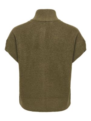 ONLBIANCA SL HIGHNECK ZIP VEST Beech/Melange/S