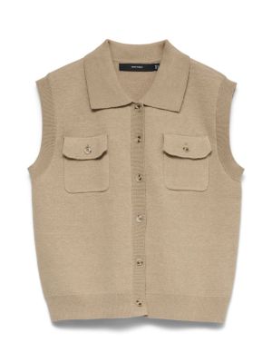 VMBRISA SL POLO VEST Silver Mink/MEL