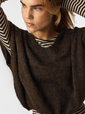 PCALLIE SL V-NECK KNIT VEST NO Hot Fudge/melan