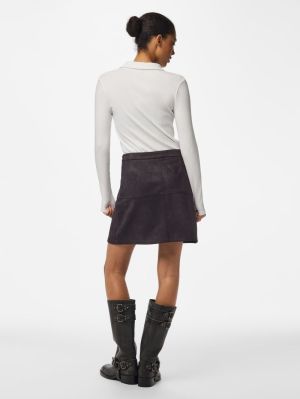 PCRAKEL BRUSHED HW MINI SKIRT Ganache