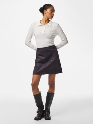 PCRAKEL BRUSHED HW MINI SKIRT Ganache