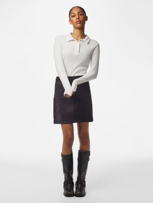 PCRAKEL BRUSHED HW MINI SKIRT Ganache