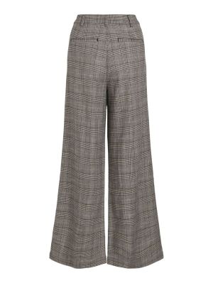 VITJENKA HW WIDE CHECK PANTS Sand/BLACK BEAU