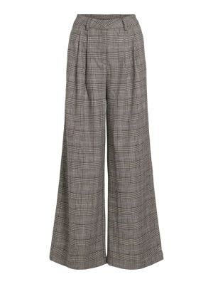 VITJENKA HW WIDE CHECK PANTS Sand/BLACK BEAU
